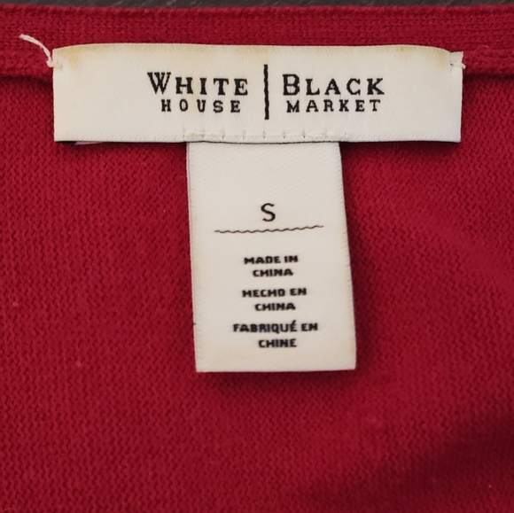 WHBM Dark Red 3/4 sleeve banded hem knit top - Picture 7 of 8